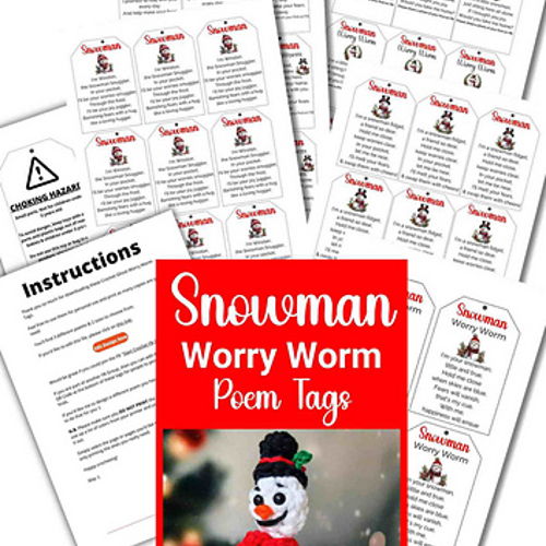 Snowman Worry Worm Crochet Pattern