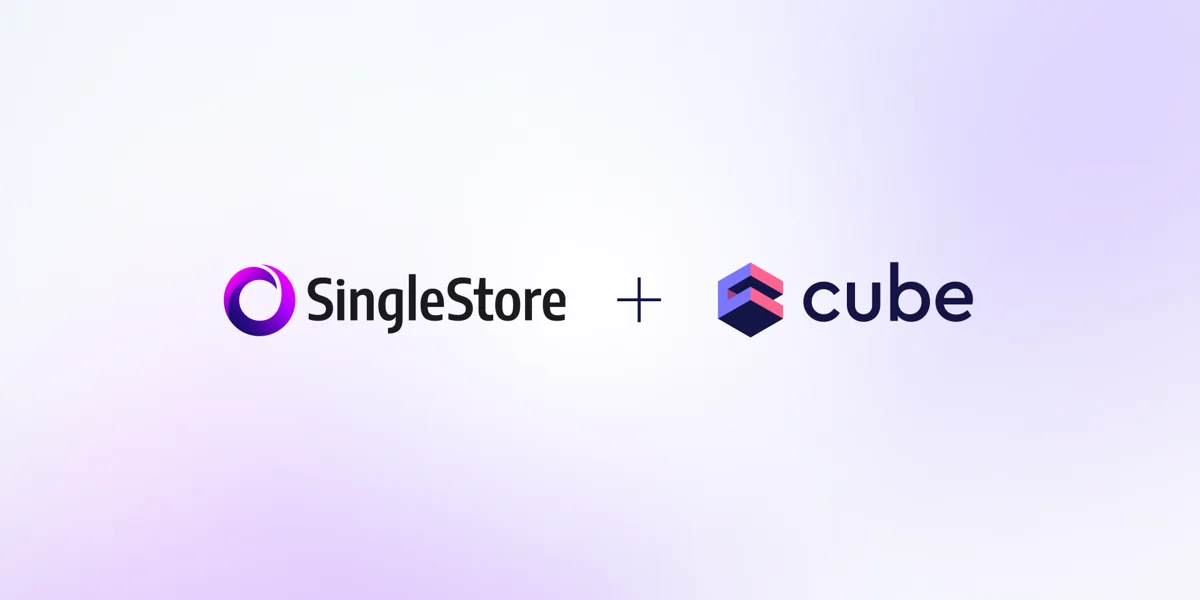 Cover of the 'Announcing Support for SingleStore in Cube Cloud' blog post