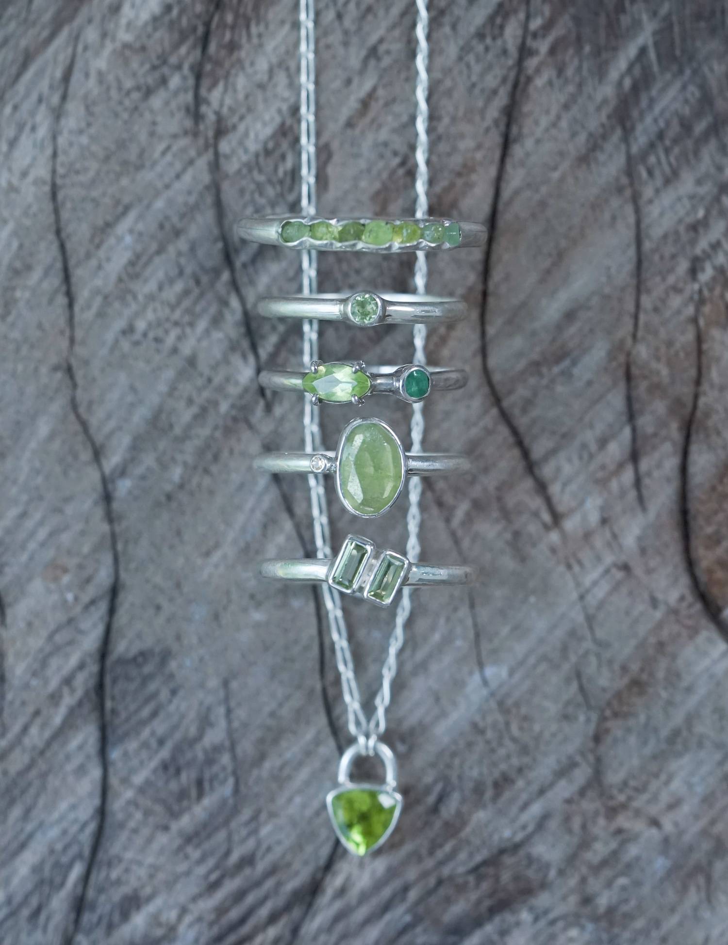 peridot jewelry in silver