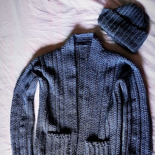 Ribbed Crochet Kimono Cardigan