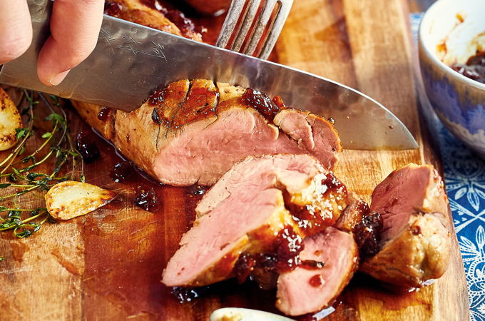 Pork Tenderloin with Fig Glaze and Herbs