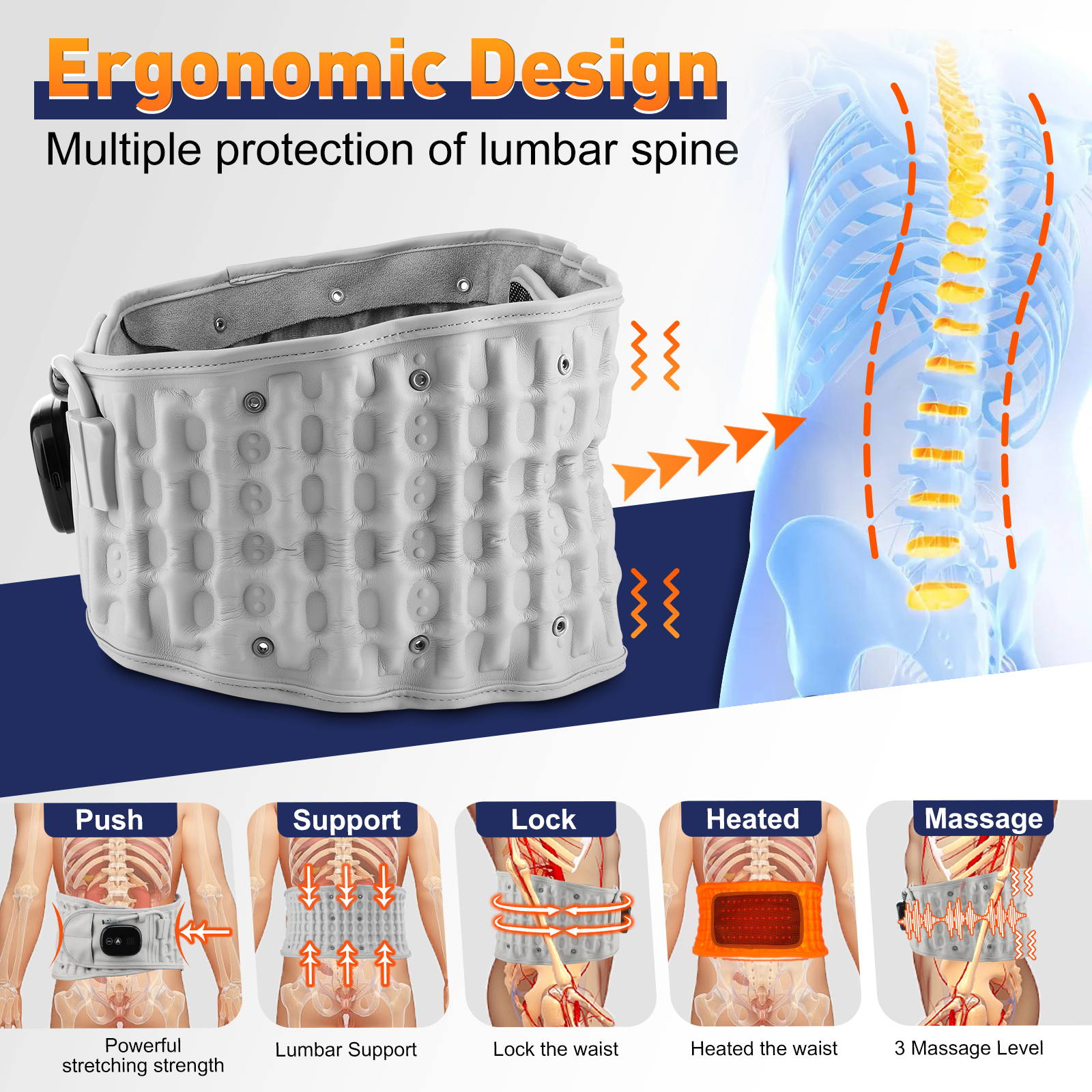 Decompression Back Belt for Lower Back Pain Relief