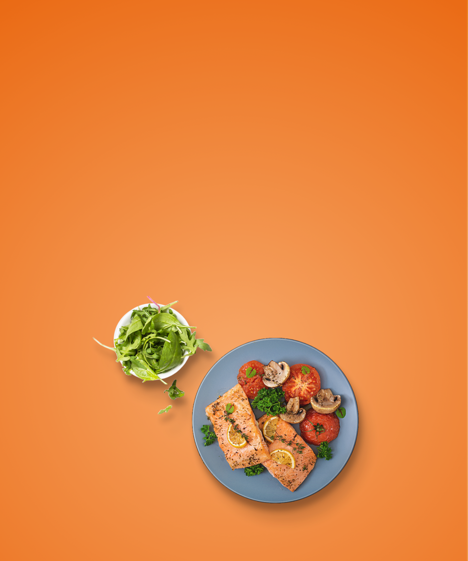 Healthy salmon dish with a side of vegetables (small)