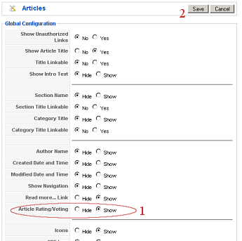 Core Design Ajax Vote - плагин для Joomla