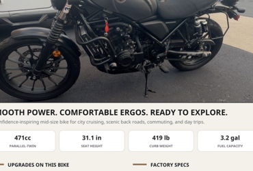 2023 HONDA SCL500 motorcycle for rent near Dumfries, VA