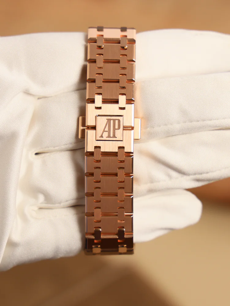 Lady Extract from Archives. Rose Gold Blue Dial Diamond Bezel, image 6