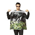 Man wearing a bag of weed as a cannabis halloween costume