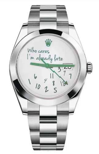Rolex Datejust 41 Custom Dial WHO CARES Oyster Bracelet