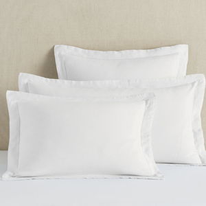 Pottery Barn Belgian Flax Linen Sham, White, euro, set of 3