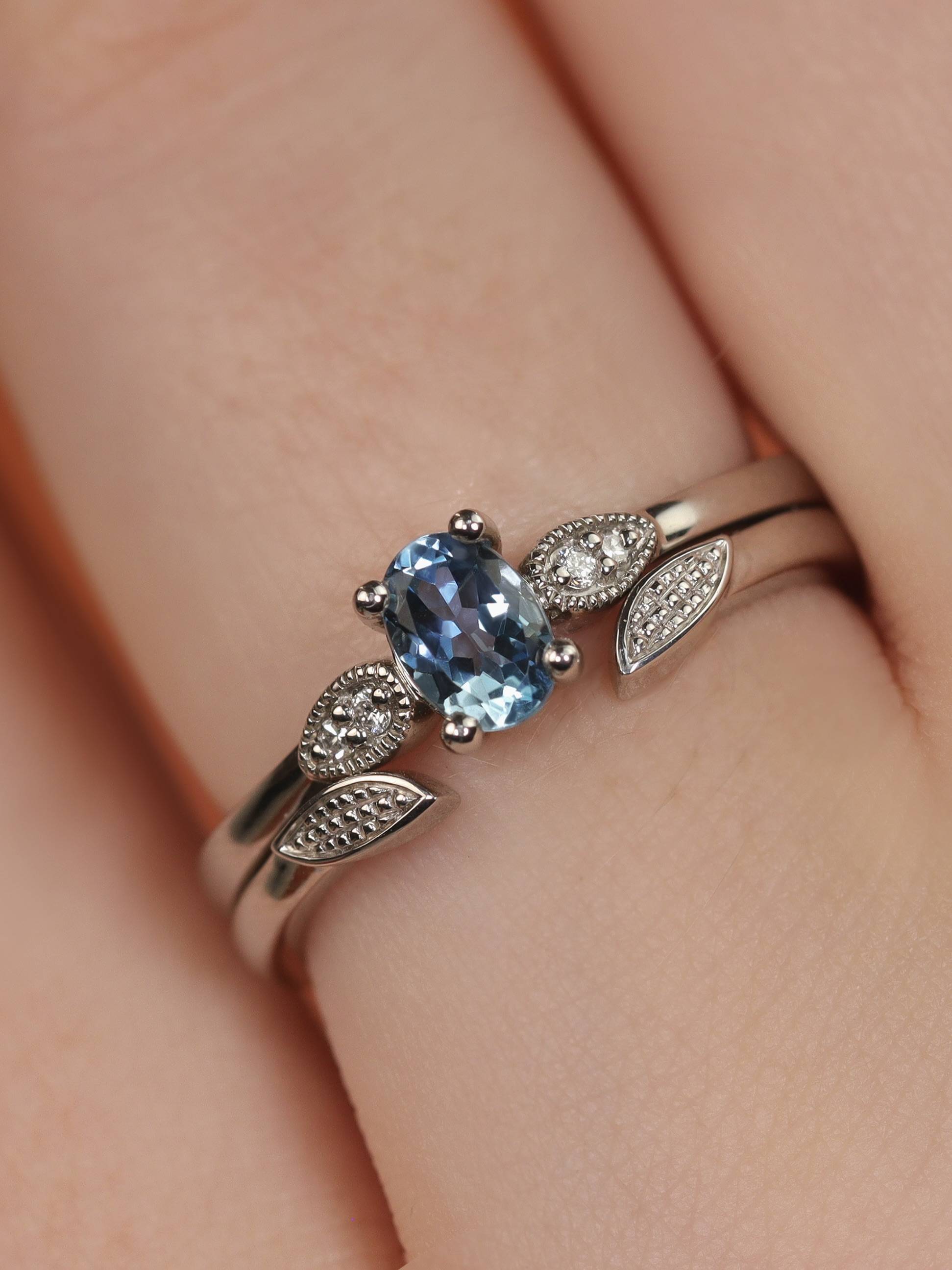 Aquamarine engagement ring
