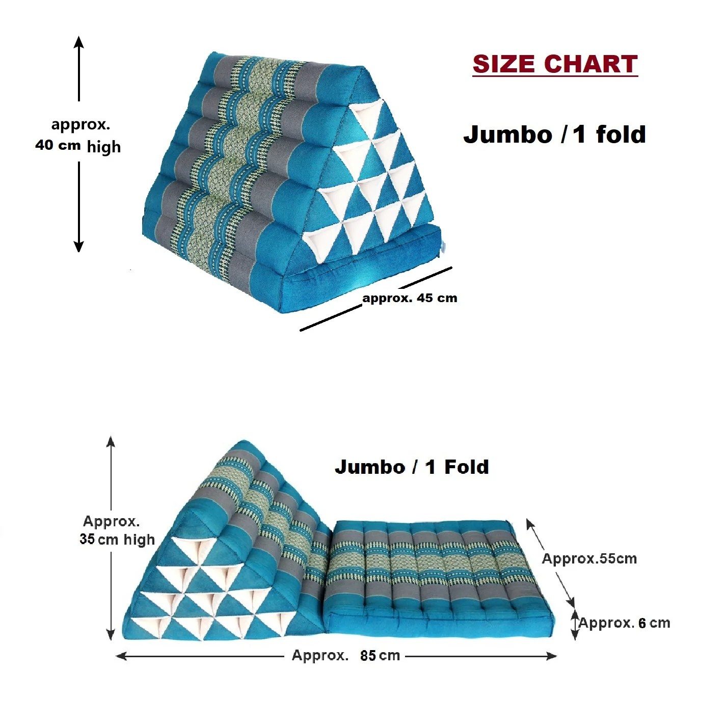 Thai kapok cushion Jumbo 1-FOLD Thai Triangle Pillow Mat-2 models available - Image 2