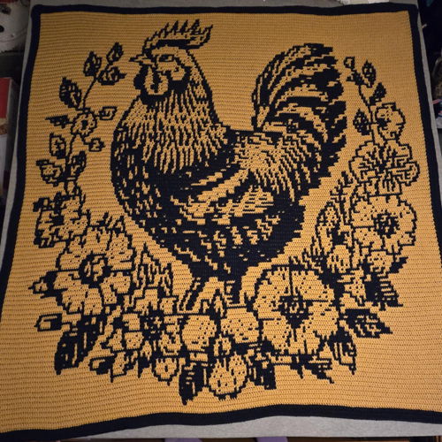 Floral Flock Chicken Mosaic Blanket