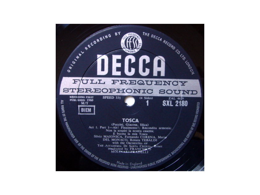 DECCA SXL-WB-ED1 / TEBALDI-DEL MONACO, - Puccini Tosca, NM, 2LP Box Set!