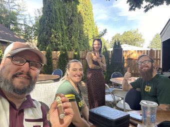 At the grand opening of Releaf Cigars with friends 