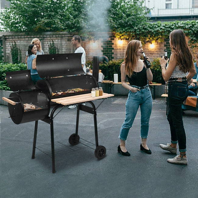 45" outdoor charcoal pit patio backyard meat cooker smoker BBQ grill garden camp