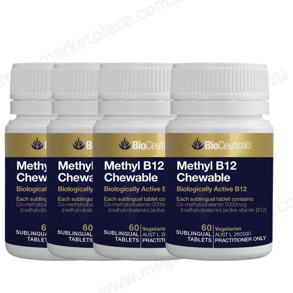 Lot of 4| Bioceuticals Methyl B12 Chewable 60 Tablets