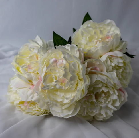 White Peony Bloom Large - Realistic Artificial Flowers