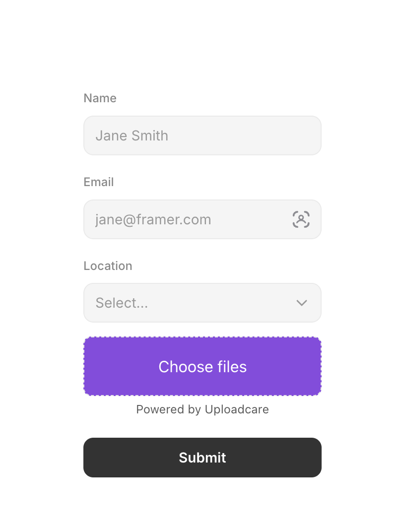 Customized upload button in Framer