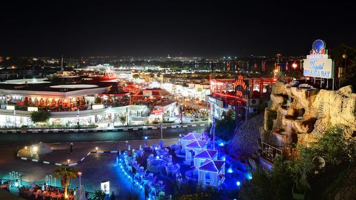 SHARM EL SHEIKH, EGYPT - DECEMBER 1 The view on night life in Naama Bay