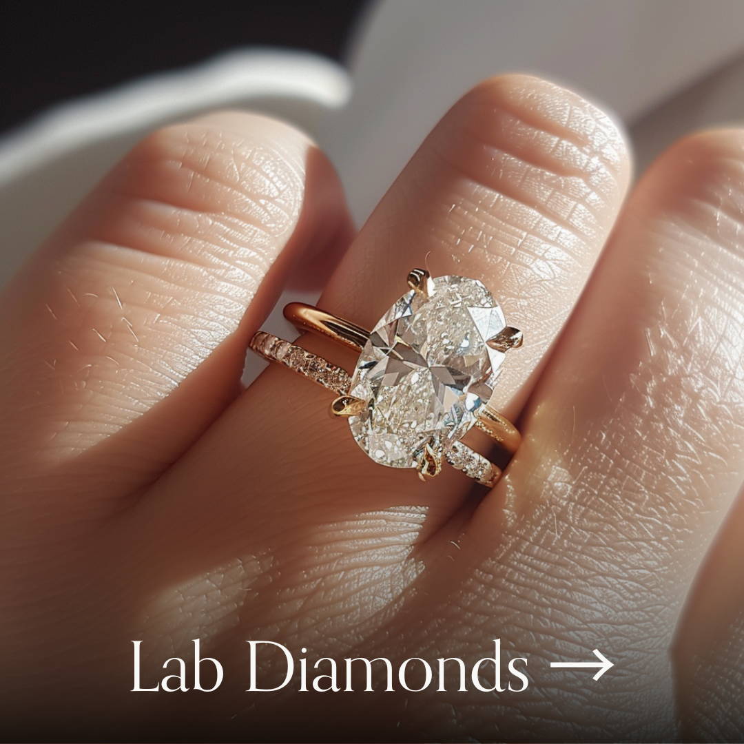 oval lab diamond ethical engagement ring