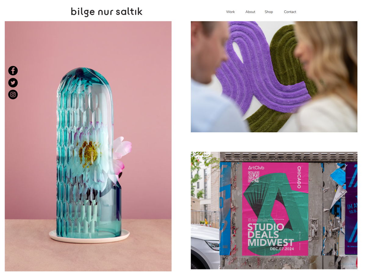 Screenshot of Bilge Nur Saltik, from the industrial design portfolios collection.