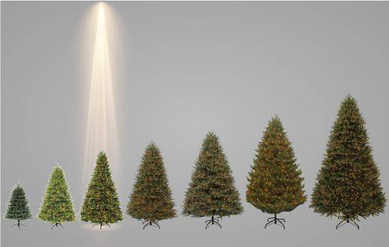 prelit 7 ft artificial Christmas trees