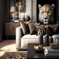 leopard print, tiger and big cat print interior design trend inspiration, Vintage Frog