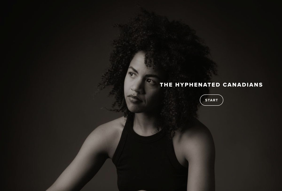 Screenshot of The Hyphenated Canadians, from the squarespace websites  collection.