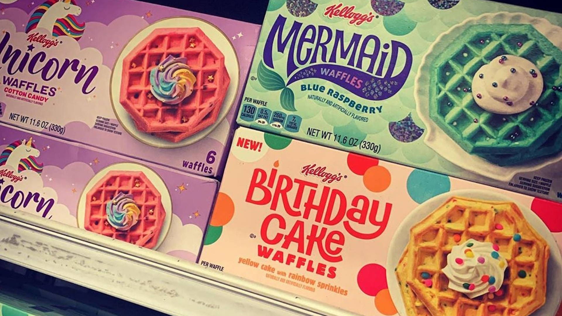 Featured image for Kellogg's Releases Unicorn, Mermaid, and Birthday Cake Waffles Because What Is Even Breakfast Anyway?