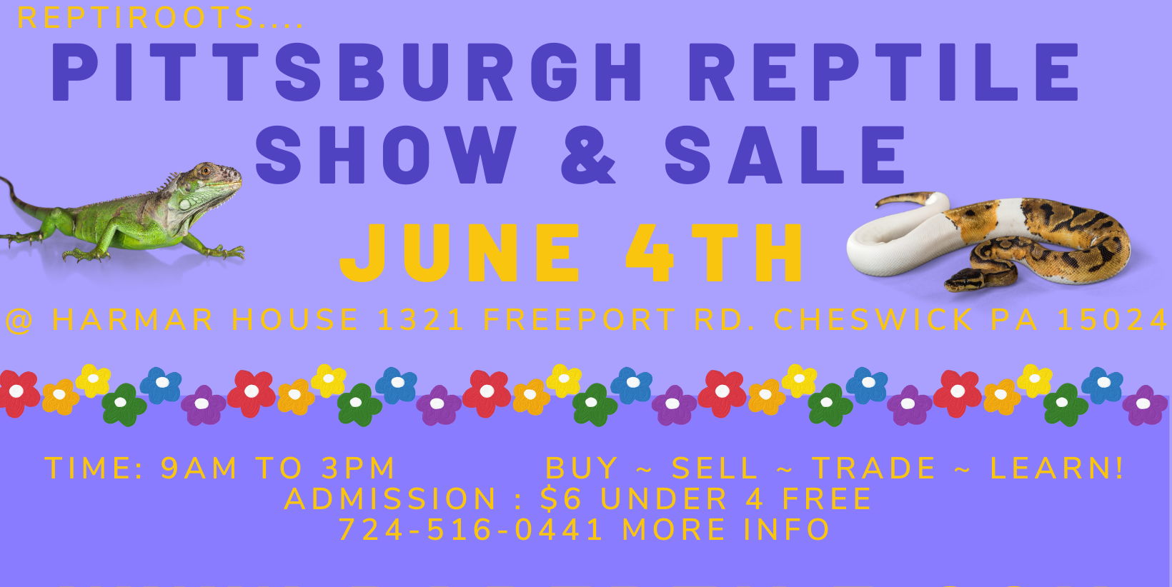 Pittsburgh Reptile Show & Sale June 4th 2023 promotional image