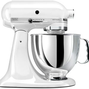 KitchenAid Artisan Series 5 Quart Tilt Head Stand Mixer with Pouring Shield KSM150PS, White