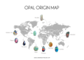 October Birthstone opal origin map