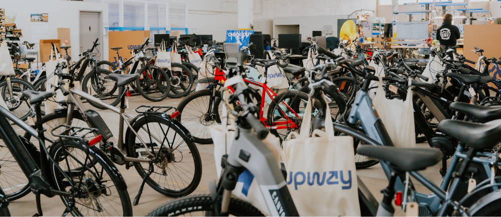 Upway refurbishment center with electric bikes