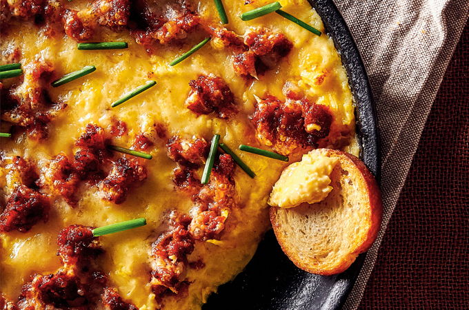 Trempette chaude au maïs et au fromage