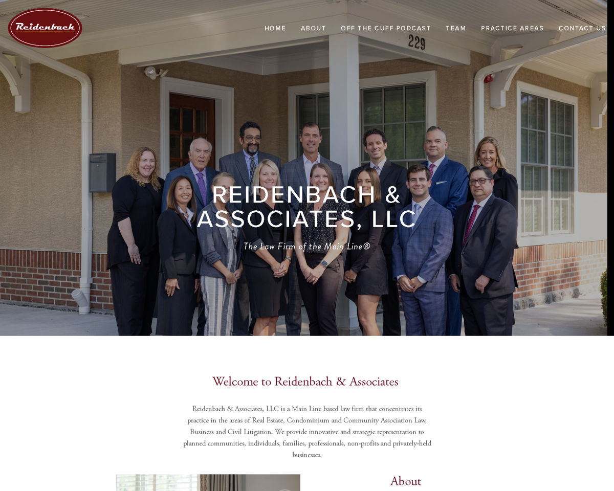 Screenshot of Reidenbach & Associates, from the law firm websites collection.