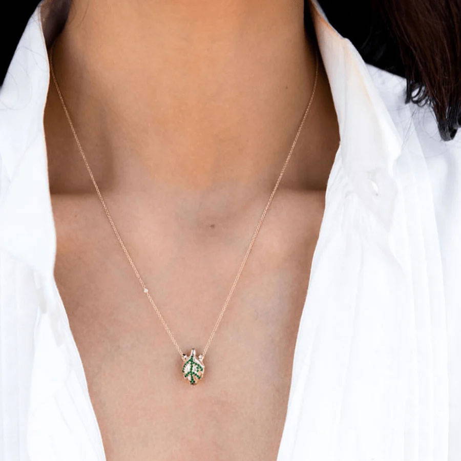 Anatomical Emerald Heart Necklace