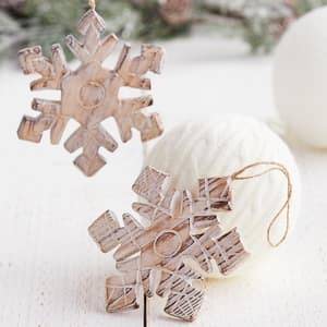wooden snowflake Christmas tree ornaments