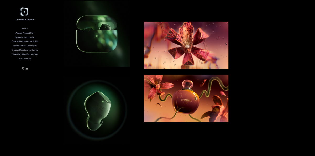 Screenshot of ALICE AIRES, from the 3d artist portfolios collection.