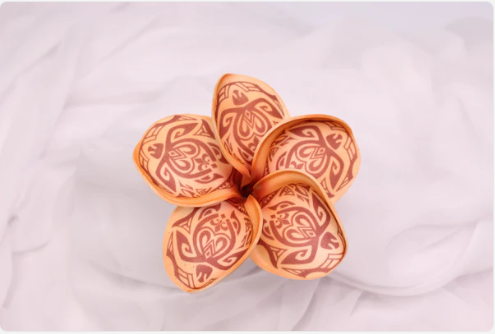 Maroon Turtle Frangipani Real Touch (6 Pack) - Realistic Artificial Flowers - Image 2