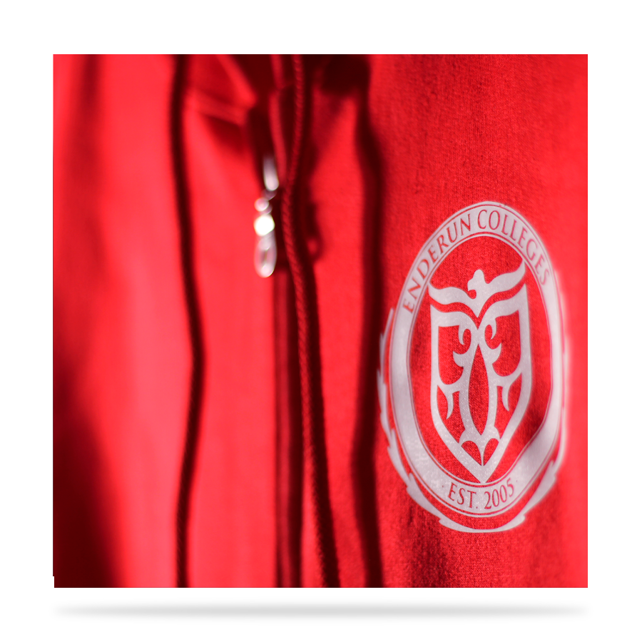 Enderun Red cotton fleece pull-over hoodie sj clothing manila philippines