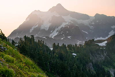A view of Mt. Shuksan from the trail