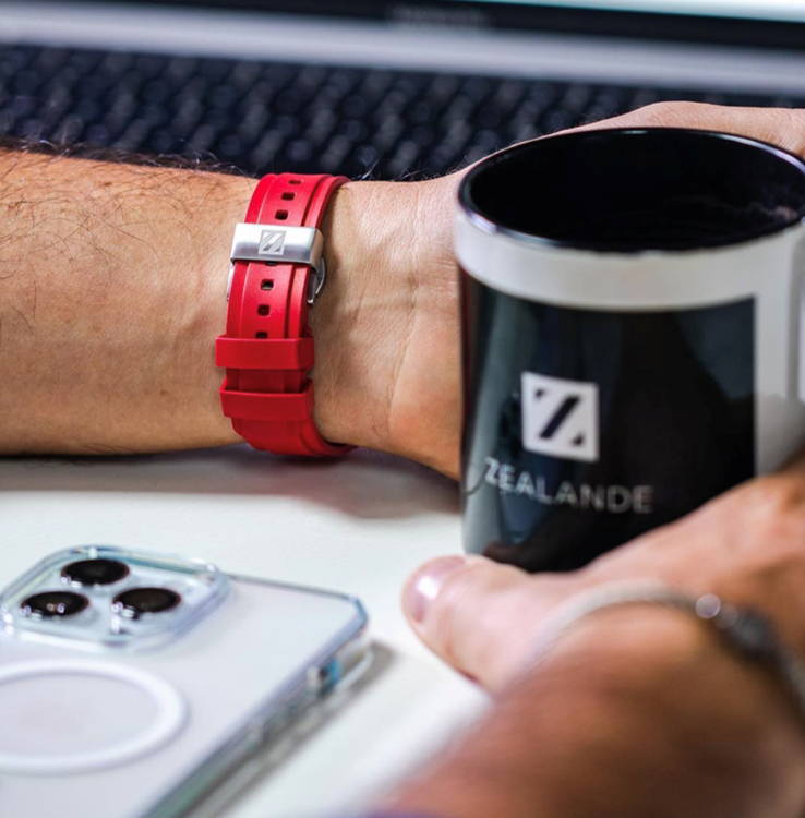 Rubber watch bands with deployment clasps top