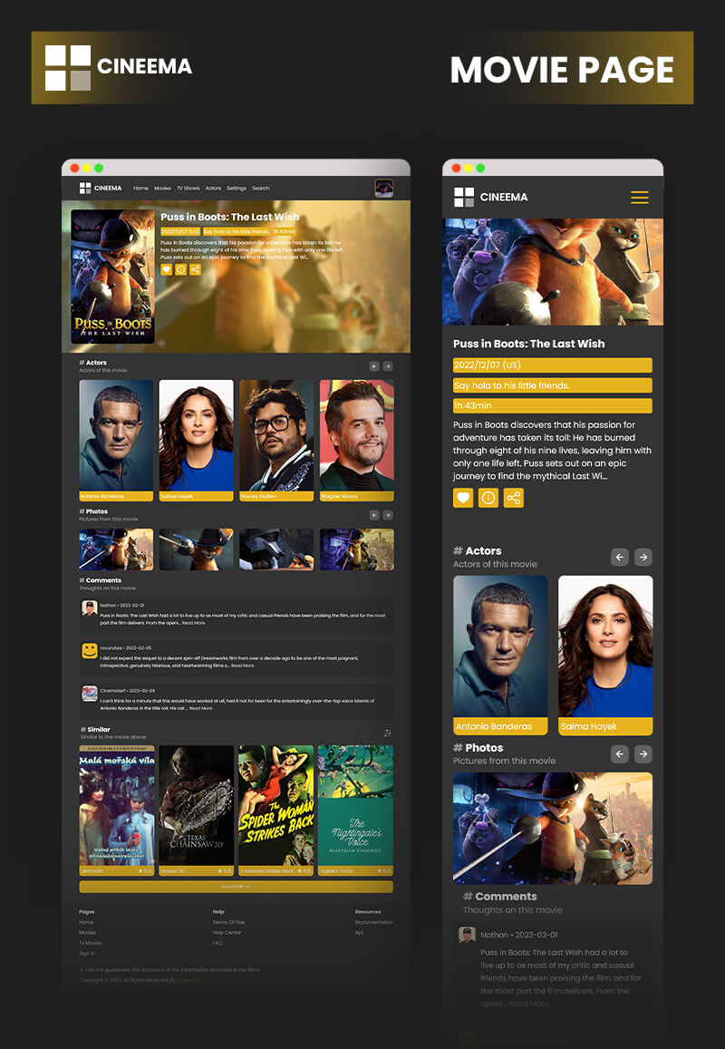 CINEEMA - Full stack movie application (React App)