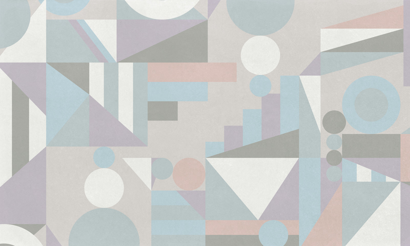 brown & blue abstract geometric wallpaper mural pattern image