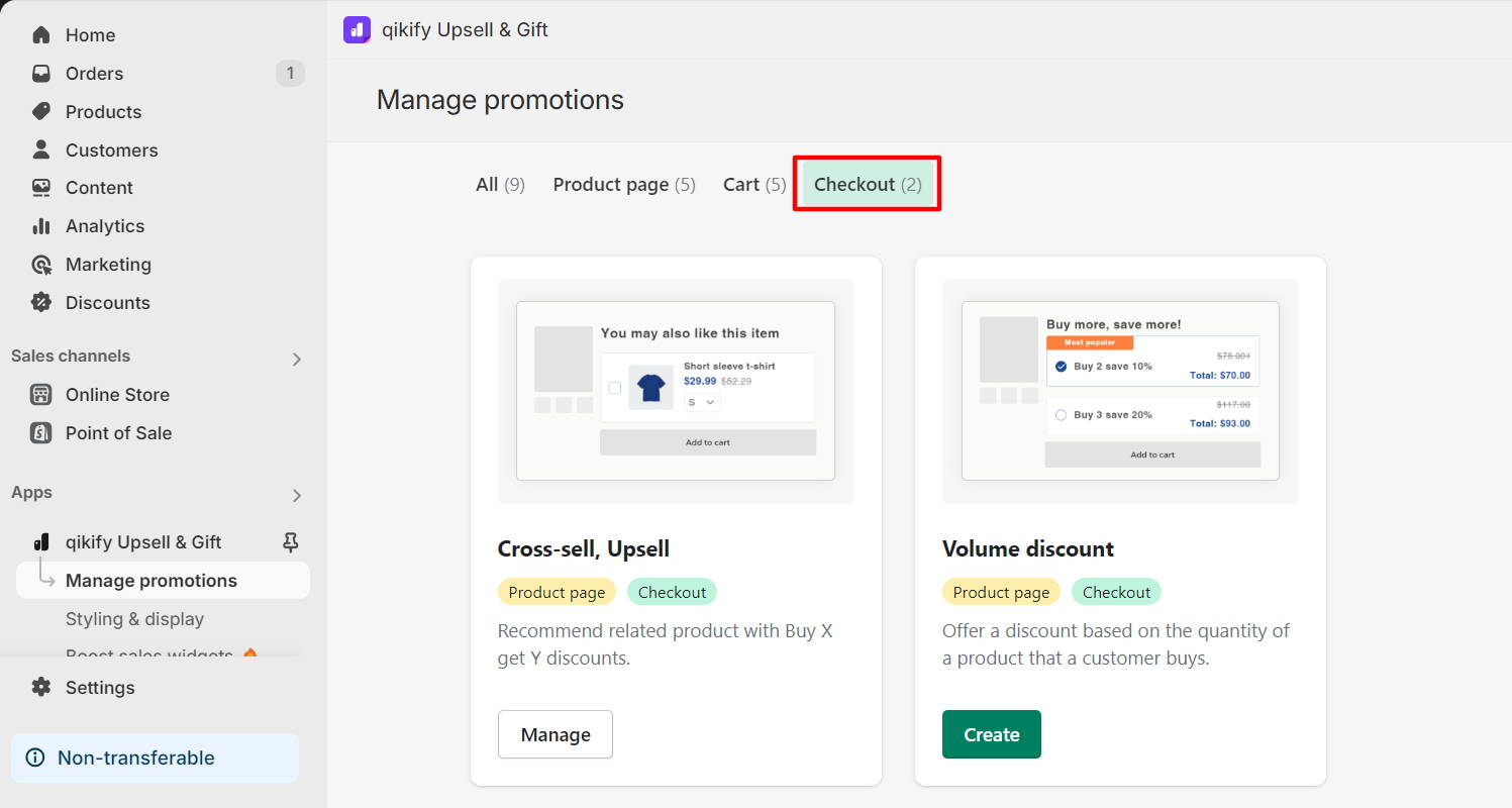 Upsell Checkout choose campaign