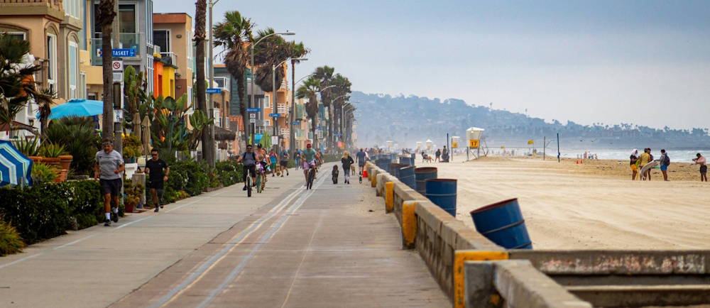 Photo by Sean Mullowney on Unsplash of mission beach bike way san diego