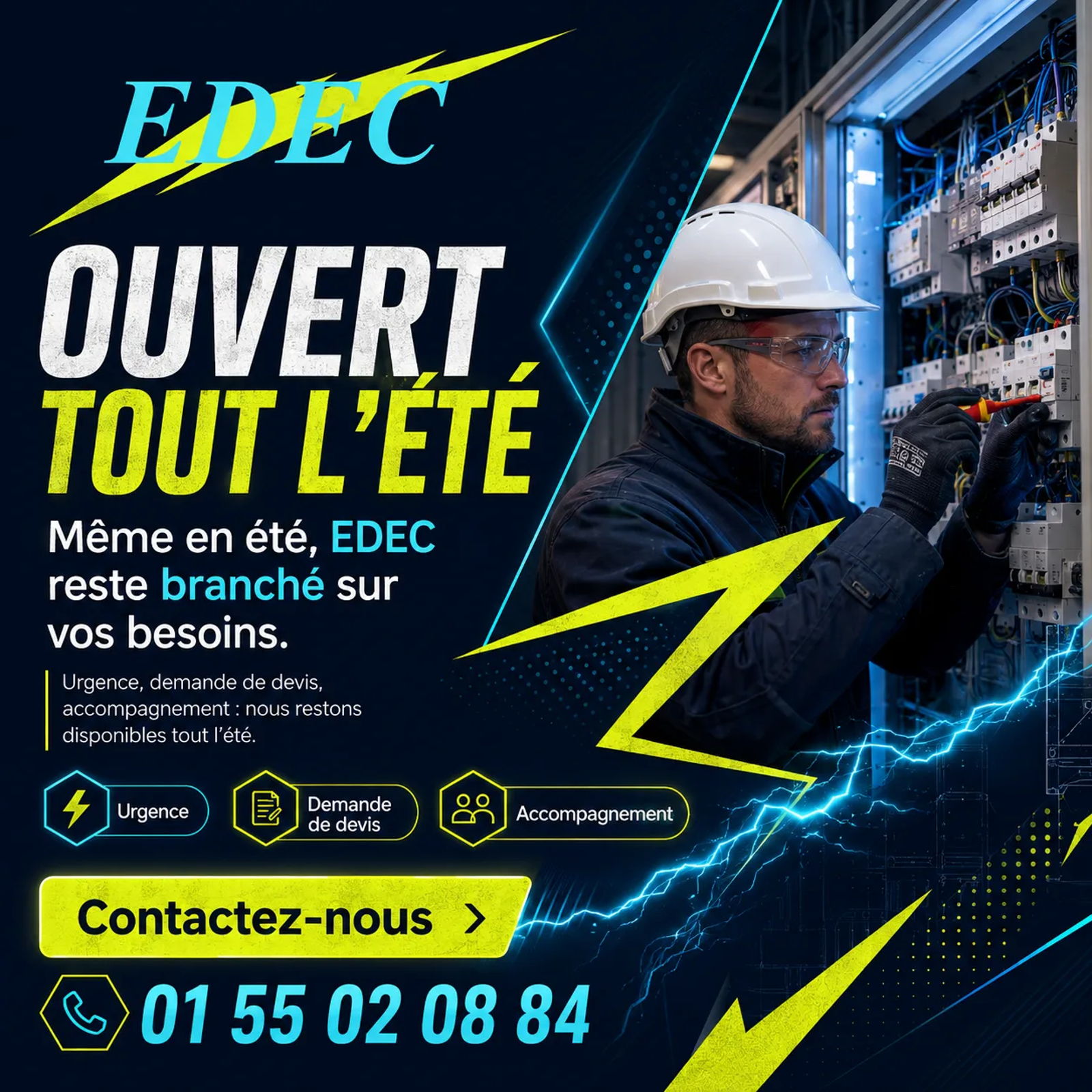 EDEC reste mobilisé cet été pour vos urgences électriques