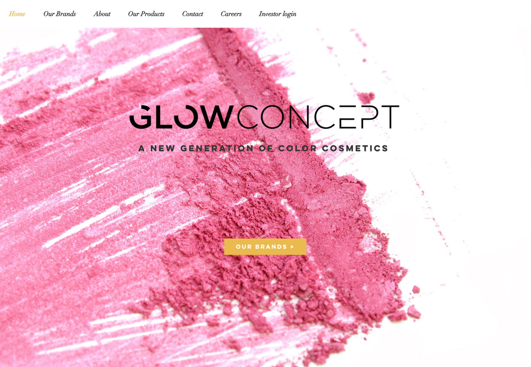 Screenshot of Glowconcept, from the beauty websites collection.