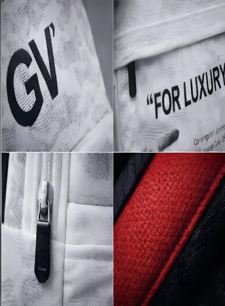 GEOGARVANI White Luxury Statement Backpack - Image 3