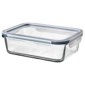 IKEA 365+ Food container with lid, rectangular/glass plastic, 105 oz